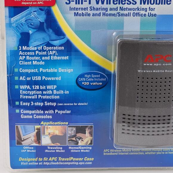 APC WMR1000G 54 Mbps 3-in-1 Wireless Mobile G Router Brand New Sealed - Picture 3 of 7